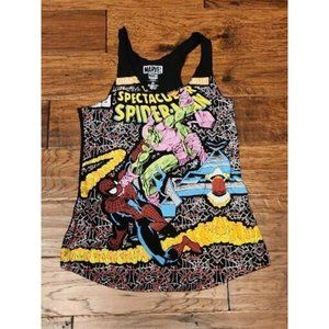 Marvel Comics Spectacular Spiderman Womens Racerback Tank Superhero Black M